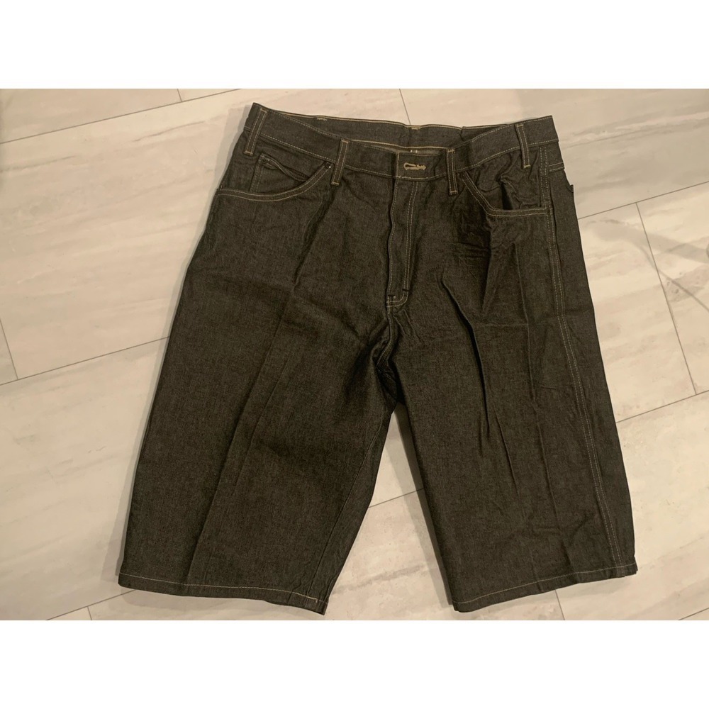 Vintage Y2K Dickies Black Carpenter Denim Shorts Mens 36 Baggy 90s Pristine